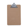 Universal Hardboard Clipboard, 0.75" Clip Capacity, Holds 5 x 8 Sheets, Brown