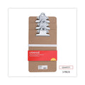 Universal Hardboard Clipboard, 0.75" Clip Capacity, Holds 5 x 8 Sheets, Brown, 3/Pack