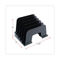 Universal Recycled Plastic Incline Sorter, 5 Sections, Letter Size Files, 13.25" x 9" x 9", Black