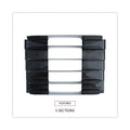 Universal Recycled Plastic Incline Sorter, 5 Sections, Letter Size Files, 13.25" x 9" x 9", Black