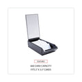 Universal Business Card File, Holds 600 2 x 3.5 Cards, 4.25 x 8.25 x 2.5, Metal/Plastic, Black