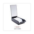 Universal Business Card File, Holds 600 2 x 3.5 Cards, 4.25 x 8.25 x 2.5, Metal/Plastic, Black