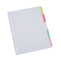 Universal Deluxe Write-On/Erasable Tab Index, 5-Tab, 11 x 8.5, White, Assorted Tabs, 1 Set