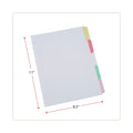Universal Deluxe Write-On/Erasable Tab Index, 5-Tab, 11 x 8.5, White, Assorted Tabs, 1 Set