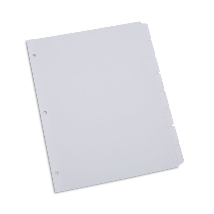 Universal Deluxe Write-On/Erasable Tab Index, 8-Tab, 11 x 8.5, White, White Tabs, 1 Set