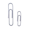 Universal Plastic-Coated Paper Clips with One-Compartment Storage Tub, (750) #1 (1.75"), (250) Jumbo (2"), Silver