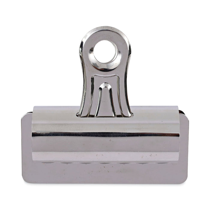 Universal Bulldog Clips, Jumbo, Nickel, 12/Pack