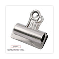 Universal Bulldog Clips, Jumbo, Nickel, 12/Pack