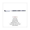 Universal Gel Pen, Stick, Medium 0.7 mm, Black Ink, Silver/Black Barrel, Dozen