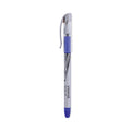 Universal Gel Pen, Stick, Medium 0.7 mm, Blue Ink, Silver/Blue Barrel, Dozen