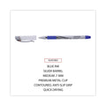 Universal Gel Pen, Stick, Medium 0.7 mm, Blue Ink, Silver/Blue Barrel, Dozen