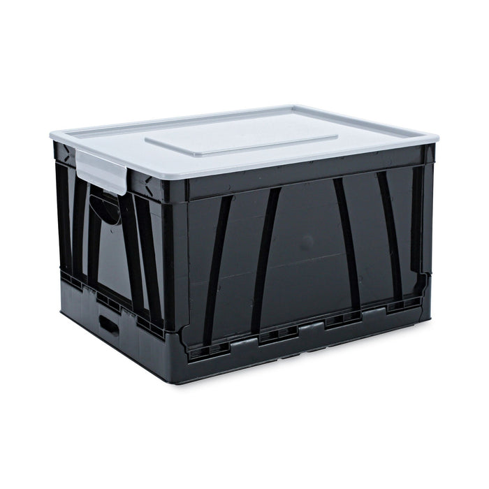 Universal Collapsible Crate, Letter/Legal Files, 17.25" x 14.25" x 10.5", Black/Gray, 2/Pack