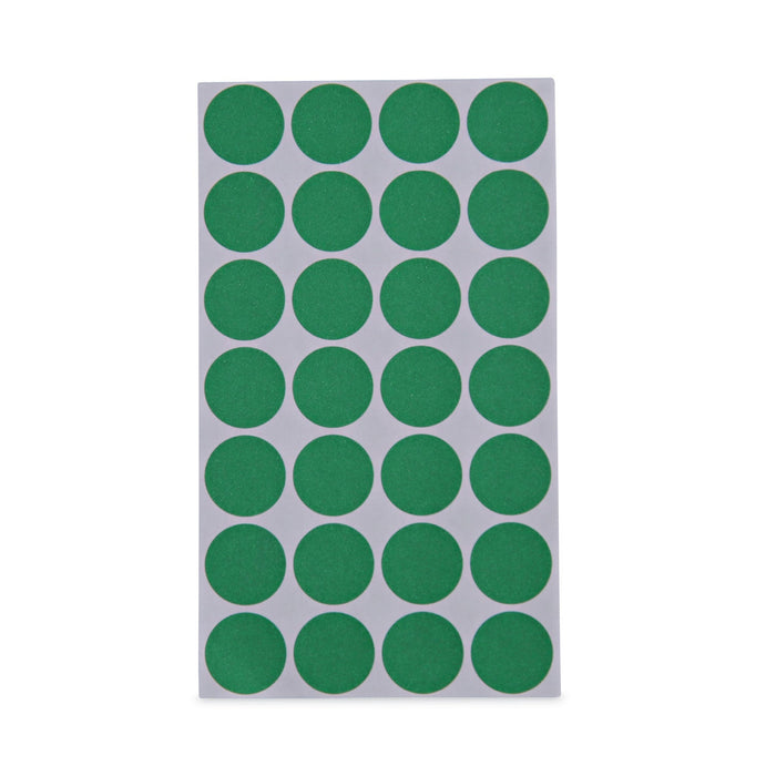 Universal Self-Adhesive Removable Color-Coding Labels, 0.75" dia, Green, 28/Sheet, 36 Sheets/Pack