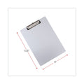Universal Aluminum Clipboard with Low Profile Clip, 0.5" Clip Capacity, Holds 8.5 x 11 Sheets, Aluminum