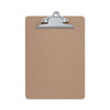 Universal Hardboard Clipboard, 1.25" Clip Capacity, Holds 8.5 x 11 Sheets, Brown