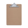 Universal Hardboard Clipboard, 1.25" Clip Capacity, Holds 8.5 x 11 Sheets, Brown, 3/Pack