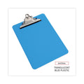 Universal Plastic Clipboard with High Capacity Clip, 1.25" Clip Capacity, Holds 8.5 x 11 Sheets, Translucent Blue