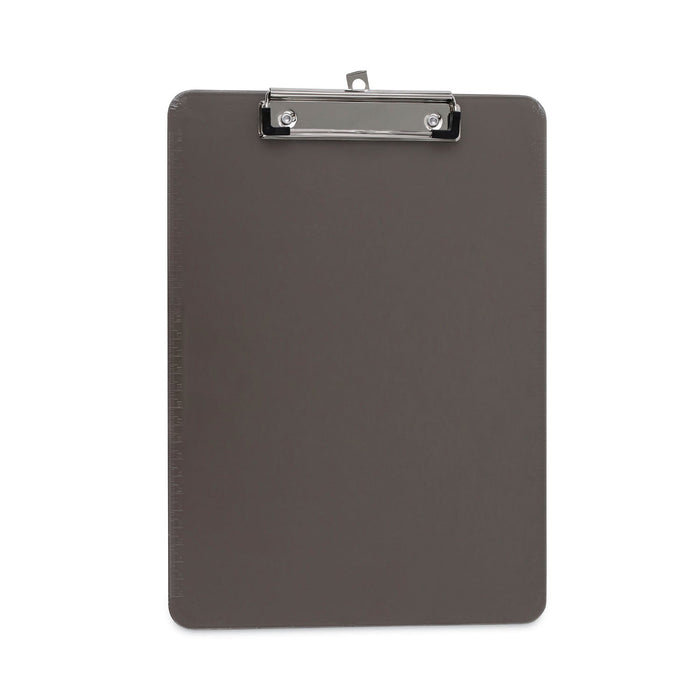 Universal Plastic Clipboard with Low Profile Clip, 0.5" Clip Capacity, Holds 8.5 x 11 Sheets, Translucent Black