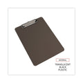 Universal Plastic Clipboard with Low Profile Clip, 0.5" Clip Capacity, Holds 8.5 x 11 Sheets, Translucent Black