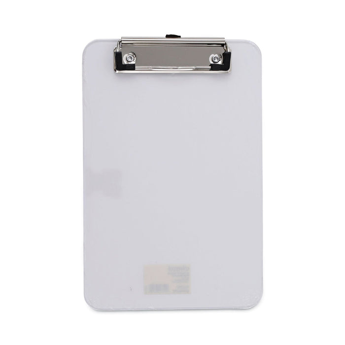 Universal Plastic Clipboard with Low Profile Clip, 0.5" Clip Capacity, Holds 5 x 8 Sheets, Clear