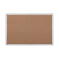Universal Bulletin Board, Natural Cork, 36 x 24, Satin-Finished Aluminum Frame