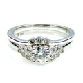 .90ct Antique Style Engagement Ring Set 14KT White Gold by Bids.com