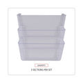 Universal Wall Files, 3 Sections, Letter Size, 13" x 4" x 14", Clear, 3/Set