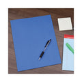 Universal Two-Pocket Portfolio, Embossed Leather Grain Paper, 11 x 8.5, Light Blue, 25/Box