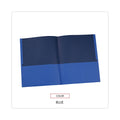 Universal Two-Pocket Portfolio, Embossed Leather Grain Paper, 11 x 8.5, Light Blue, 25/Box