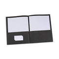 Universal Two-Pocket Portfolio, Embossed Leather Grain Paper, 11 x 8.5, Black, 25/Box