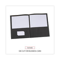 Universal Two-Pocket Portfolio, Embossed Leather Grain Paper, 11 x 8.5, Black, 25/Box