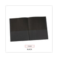 Universal Two-Pocket Portfolio, Embossed Leather Grain Paper, 11 x 8.5, Black, 25/Box