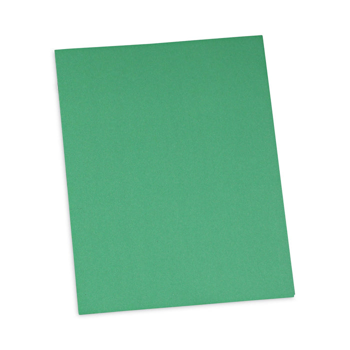 Universal Two-Pocket Portfolios with Tang Fasteners, 0.5" Capacity, 11 x 8.5, Green, 25/Box