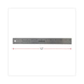 Universal Stainless Steel Ruler with Cork Back and Hanging Hole, Standard/Metric, 12" Long