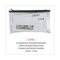 Universal Zippered Wallets/Cases, Leatherette PU, 11 x 6, Clear/Black, 2/Pack