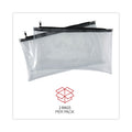 Universal Zippered Wallets/Cases, Leatherette PU, 11 x 6, Clear/Black, 2/Pack