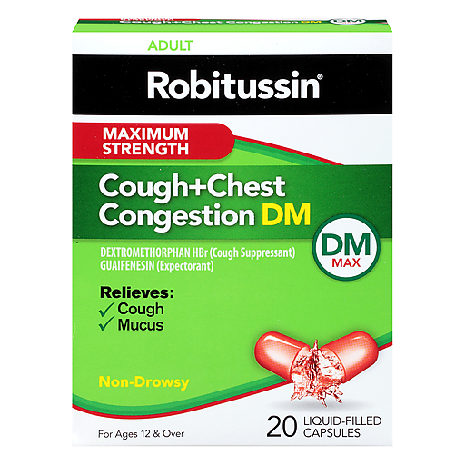 Robitussin Maximum Strength Cough And Chest Congestion DM Liquid Filled Capsules by Pasteur Pharmacy