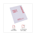 Universal Copier Mailing Labels, Copiers, 8.5 x 11, White, 100/Box