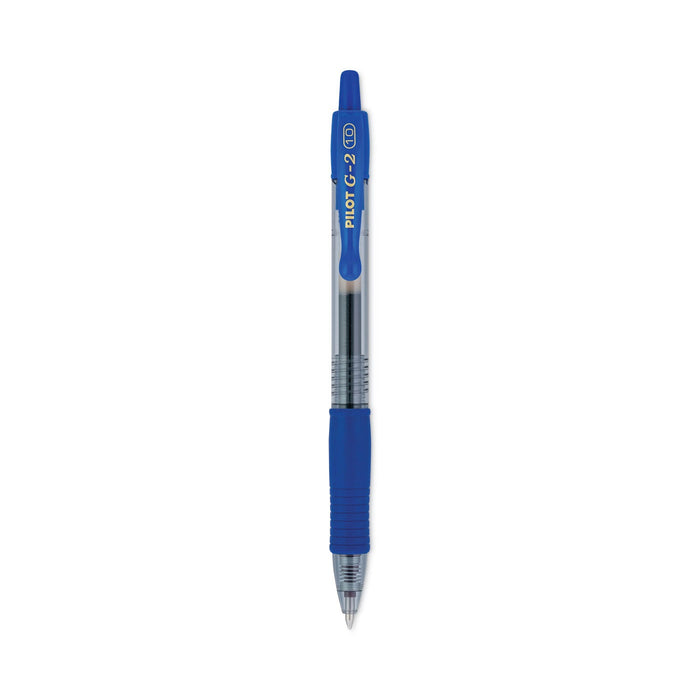 Pilot G2 Premium Gel Pen, Retractable, Bold 1 mm, Blue Ink, Smoke Barrel, Dozen