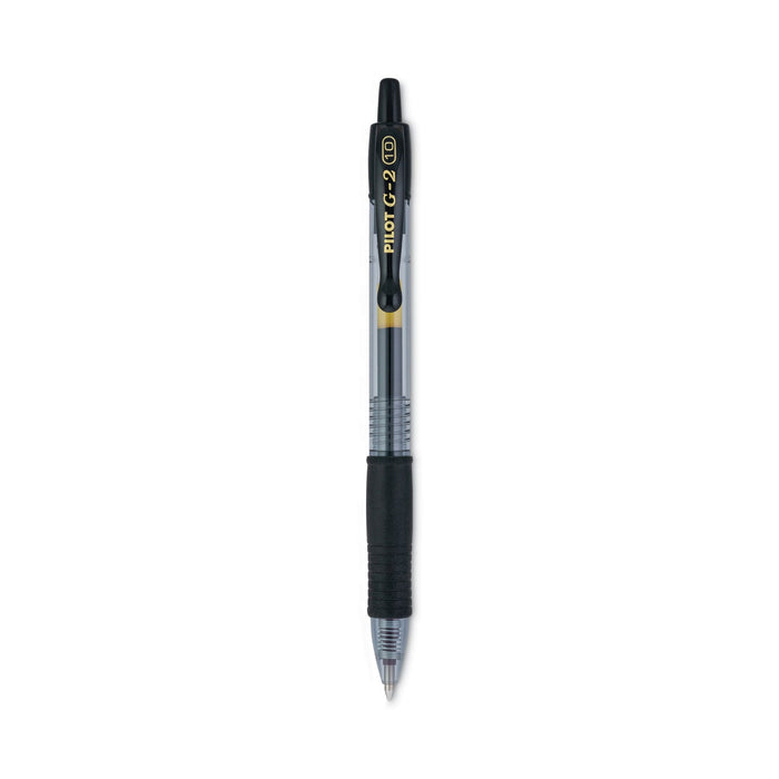 Pilot G2 Premium Gel Pen, Retractable, Bold 1 mm, Black Ink, Smoke Barrel, Dozen