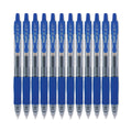 Pilot G2 Premium Gel Pen, Retractable, Fine 0.7 mm, Blue Ink, Smoke Barrel, 12/Pack