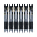 Pilot G2 Premium Gel Pen, Retractable, Fine 0.7 mm, Black Ink, Smoke Barrel, Dozen
