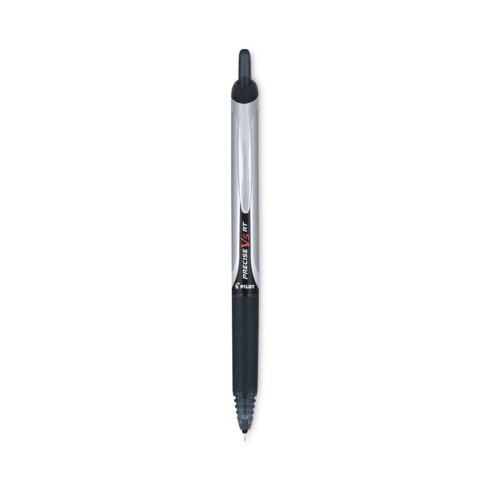 Pilot Precise V5RT Roller Ball Pen, Retractable, Extra-Fine 0.5 mm, Black Ink, Black Barrel