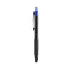 uniball 307 Gel Pen, Retractable, Micro 0.5 mm, Blue Ink, Black Barrel, Dozen