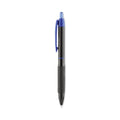 uniball 307 Gel Pen, Retractable, Micro 0.5 mm, Blue Ink, Black Barrel, Dozen