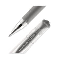 uniball IMPACT Gel Pen, Stick, Medium 1 mm, Silver Metallic Ink, Silver Barrel