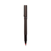 uniball Deluxe Roller Ball Pen, Stick, Micro 0.5 mm, Red Ink, Metallic Gray Barrel, Dozen