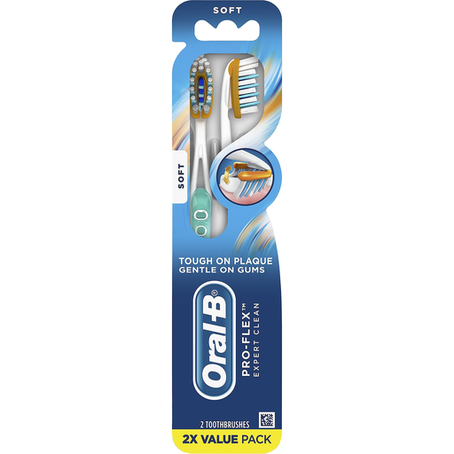 Oral-B Pro-Flex, Toothbrush, Soft, 2 Toothbrushes by Pasteur Pharmacy