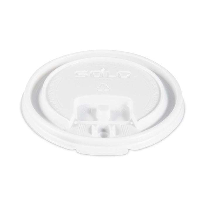 Dart Lift Back and Lock Tab Cup Lids, Fits 8 oz Cups, White, 100/Sleeve, 10 Sleeves/Carton