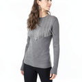 INC International Concepts Embellished Fringe Sweater, Gray, Size XL by Vanessa Jane